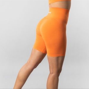 Alphalete Athletic Spandex Biker Shorts Orange M